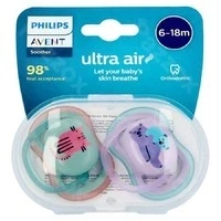 Afbeelding van Philips Avent Ultra Air Fopspeen 6/18 maanden 2 stuks SCF085/18