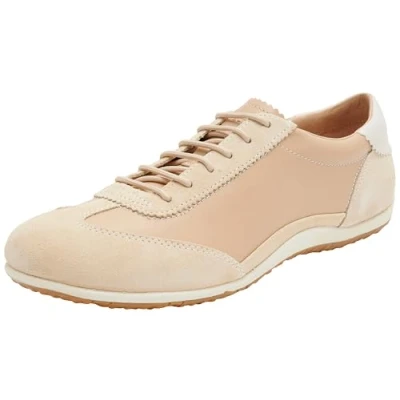 Afbeelding van Geox D VEGA Sneakers laag, Dames, Maat: 35, Sand beige Leer/ synthetisch