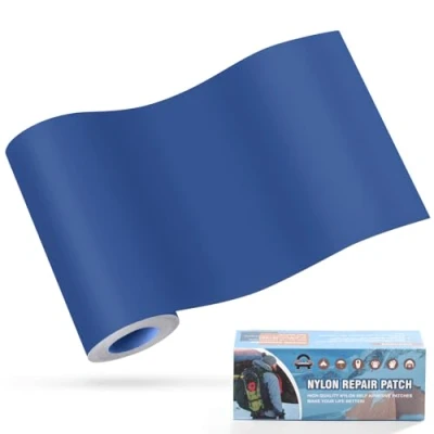 Afbeelding van nylon zelfklevende patches, 10x160cm OAZ waterdichte reparatie patch, blauw, patch zelfklevend, voor tenten, donsjack, slaapzak, zak