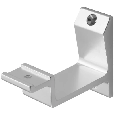 Afbeelding van Trapleuning houder zilver, vlak profiel, 65 mm, schroef montage