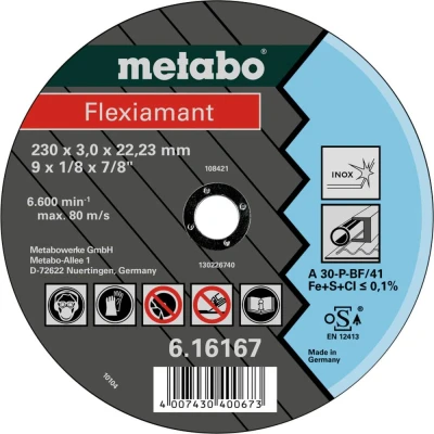 Afbeelding van Metabo Accessoires Doorslijpschijf Ø 180x3,0x22,2 RVS Flexiamant 25 stuks 616163000