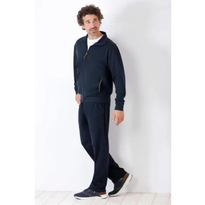 Afbeelding van Blauw heren huispak interlock Hajo Maat 50