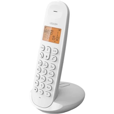 Afbeelding van Logicom ILOA 155T draadloze vaste telefoon met antwoordapparaat recorder solo analoge en dect telefoons wit