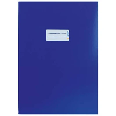 Afbeelding van HERMA 19751 boekomslag, A4, karton, blauw, boekomslag met tekstveld van stevig en extra sterk papier, voor schoolschriften, gekleurd