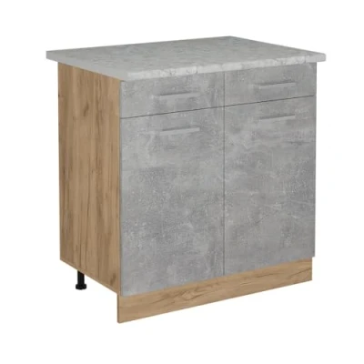 Afbeelding van Vicco Keukenonderkast R Line, Beton/Krachtige eik goud, 80 cm WB Marmer