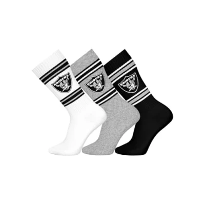 Afbeelding van NFL LAS VEGAS RAIDERS Crew Socks 3 pack Wit/Grijs/Zwart Maat 35/38