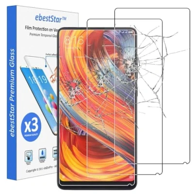 Afbeelding van ebestStar TemperedGlass [x3 Pack] voor Xiaomi Mi MIX 2S Gehard glas Schutzfolie, Glass Screenprotector, Anti breuk, zonder bubbels [Phone: 150.9 x 74.9 8.1mm, 5.99&#039;&#039;]