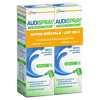 Afbeelding van AUDISPRAY ADULT Regelmatige hygiëne van het oor 100% natuurlijk gezuiverd zeewater gemaakt in Frankrijk spray 50 ml 2 stuks