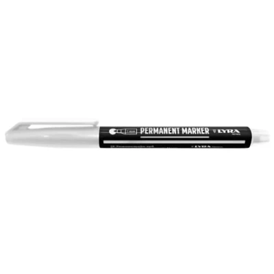 Afbeelding van LYRA L4060001 1, permanente marker wit 1 mm, voor professionele markeringen op gladde en ruwe oppervlakken, stuk