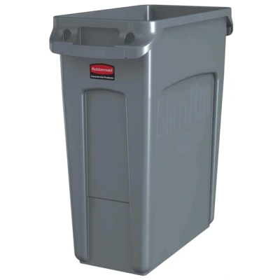 Afbeelding van Rubbermaid Slim Jim met luchtsleuven 60 liter grijs