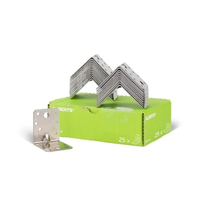 Afbeelding van Alberts 848217 Hoekanker extra sterk met rib rvs 70 x 55 mm set van 25