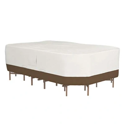 Afbeelding van Amazon Basics Tuinmeubelhoes, rechthoekig/ovaal, stoel, tafel, XL, beige, lichtbruin