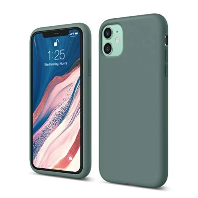 Afbeelding van elago iPhone 11 Hoesje van Silicone Case Compatibel met (6.1&quot;) Premium Silicone, Volledige Bescherming [3 Lagen] Structuur, Verhoogde Rand voor Scherm &amp; Camera (Middernachtgroen)