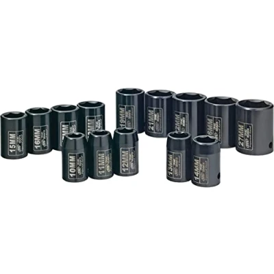 Afbeelding van Ingersoll Rand Sockets SK4M14N, 1/2&quot; Metrische Standaarddopsleutelset voor Slagmoersleutel, 14 Delig