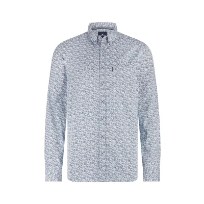 Afbeelding van State of Art Overhemd Allover Print Regular Fit Blauw/dessin XL