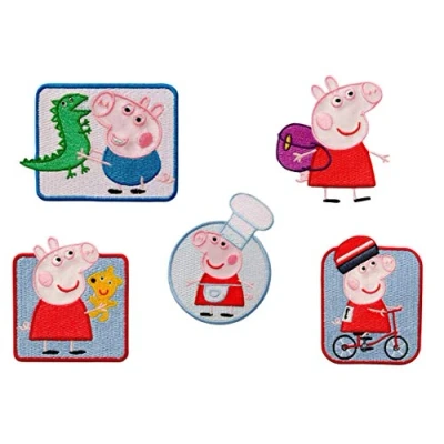 Afbeelding van Mono Quick Peppa Pig 365 Set van 5 geborduurde applicaties om op te strijken of naaien, polyester, meerkleurig, MD, stuks