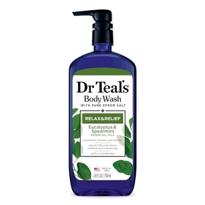 Afbeelding van Dr Teal&#039;s Lichaamswas met puur Epsom zout van Body Wash epsomzout eucalyptus en groene munt 24 oz/710 ml (dames)