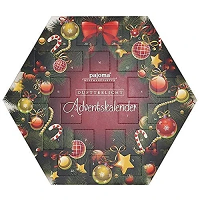 Afbeelding van pajoma Geurkaarsen, geurtheelicht, adventskalender, zeshoekig, 24 theelichtjes in 6 verschillende soorten incl. theelichthouder