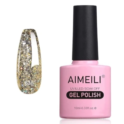 Afbeelding van AIMEILI Semi Permanente Gel Nagellak Soak Off UV LED Glitter Klassieke Herfst &amp; Winter Kleur 10ML 638