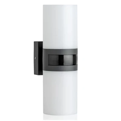 Afbeelding van SEBSON LED Buitenlamp met Bewegingssensor, Wandlamp Antraciet IP65 20W 2200lm Koud Wit 5800K, Up Down Verlichting Sensor 12m / 180, Buitenverlichting 230V