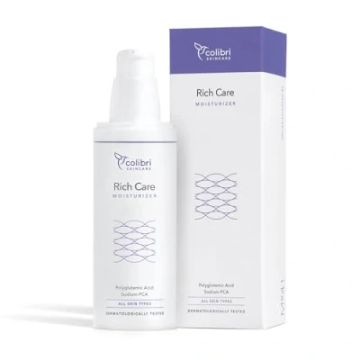 Afbeelding van colibri skincare Rich Care Moisturizer 80ml hydraterende gezichtscrème, kalmerende en versterkende verzorging als gezichtscrème voor de droge huid, anti rimpelcrème
