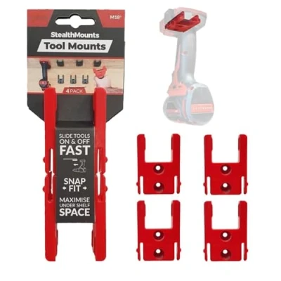 Afbeelding van StealthMounts TM MW18 RED 4 Machinehouder voor Milwaukee M18 Rood pack