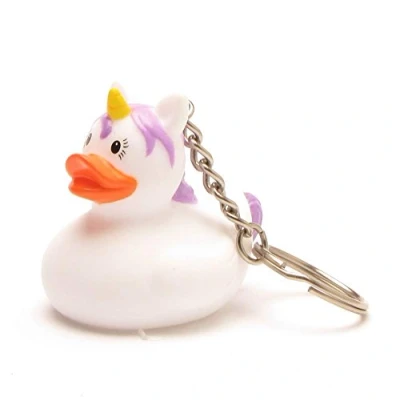 Afbeelding van Sleutelhanger eenhoorn witte piep I badeend L: 4,5 cm
