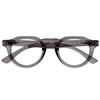 Afbeelding van OPULIZE RIO Blauwlichtfilter Leesbril Plat Bovenstuk Grijs Heren &amp; Dames Veerscharnieren B53 7 +3.50