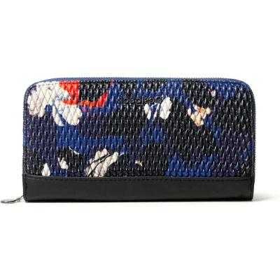 Afbeelding van Desigual Portemonnee Essence Zip Around Wallet Azul Tinta Blauw Veelkleurig