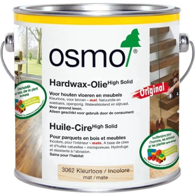 Afbeelding van Osmo Hardwax Olie Original 3062 Kleurloos Mat 2.5 Liter Binnenhout Houtolie Vloerolie houten vloer behandelen