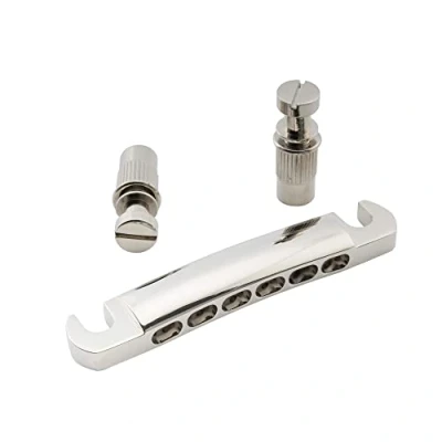 Afbeelding van Musiclily Pro 52,5mm 12 snarige Tune O Matic Staartstuk Stop Tailpiece voor Epiphone Les Paul SG stijl Elektrische Gitaar, Nikkel