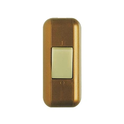 Afbeelding van Legrand, Tuimelschakelaar voor lampen, tweepolig, met oplichtende knop, 2A, 250V, kleur: oud goud, vervangingsschakelaar, bediening van een bedlamp/staande lamp/bureaulamp, 091157