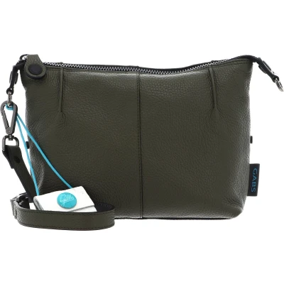 Afbeelding van Gabs Leren Schoudertas Funny TG Bull Pence Black Crossbody Bag Verde Militare Olijfgroen