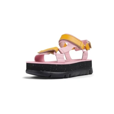 Afbeelding van Camper Oruga UP Sandalen met plateauzool, Dames, Maat: 38, Rosa/orange Leer