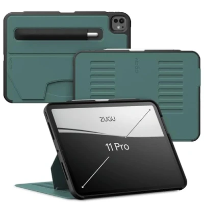 Afbeelding van Zugu case iPad Pro 11 (M4) 2024 oersterke luxe flip over volledige 360˚ bescherming met multifunctionele standaard functie geschikt voor Apple Pencil Pine