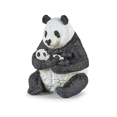 Afbeelding van Speelfiguur Bosdier Panda Met jong Zittend