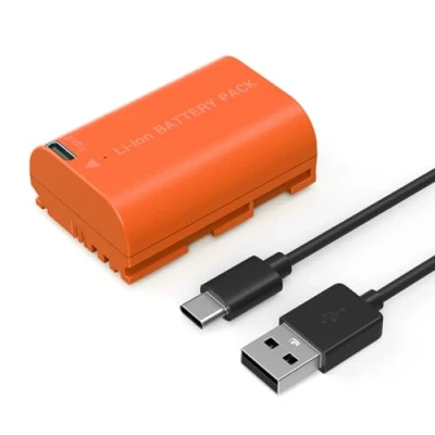 Afbeelding van SmallRig 4968 LP E6NH USB C oplaadbare camera accu (oranje) (Batterij), Stroomvoorziening voor de camera, Oranje