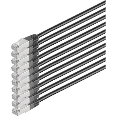 Afbeelding van S/CONN 75711 H0.25S SET10 netwerkkabel Zwart 0,25 m Cat6 S/FTP (S STP)
