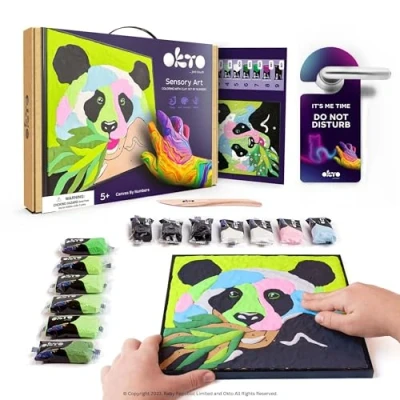 Afbeelding van Okto clay DIY 3D Kunstwerk met foamklei, Panda, 2000, 30x30cm