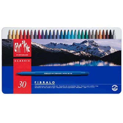 Afbeelding van CARAN d&#039;ACHE FIBRALO aquarel viltstiften in metalen doos 30 stuks