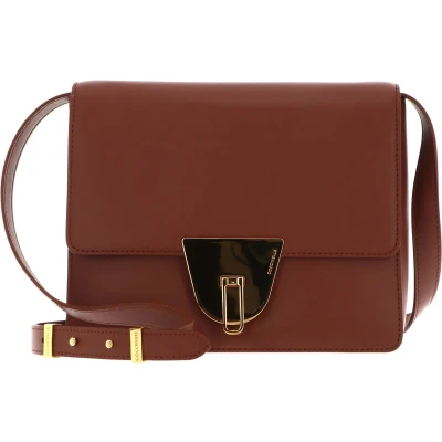 Afbeelding van COCCINELLE Leren Schoudertas Coccinellenico Selleria Shoulderbag Brule Bruine