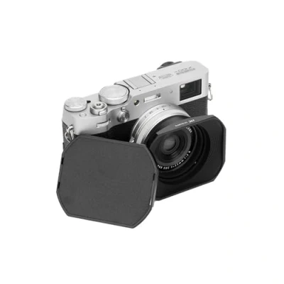 Afbeelding van JJC Vierkante metalen lenskap voor Fujifilm X100VI X100V X100F X100T X100S X100 X70 Camera Zwarte Schaduw met Slide Cap en 49mm Adapter Ring Kit