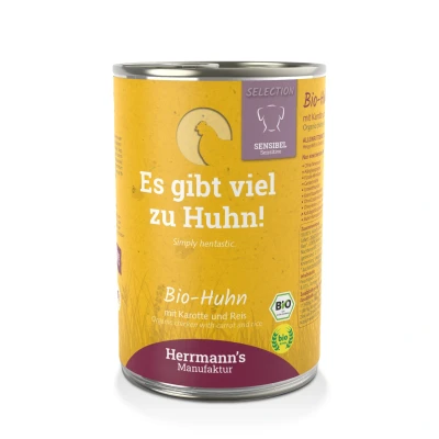 Afbeelding van Herrmann&#039;s Bio Sensitive hond Kip met wortel 400 gr. per 12 stuks
