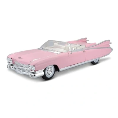 Afbeelding van Maisto Cadillac Eldorado Biarritz Cabrio 59, modelauto met vering, schaal 1:18, beweegbare deuren en motorkap, kant klaar model, bestuurbaar, 24 cm, roze (536813)