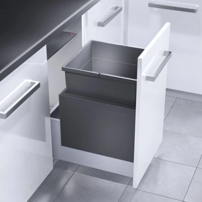 Afbeelding van Hailo Triple XL Front afvalsysteem 55 liter donker grijs