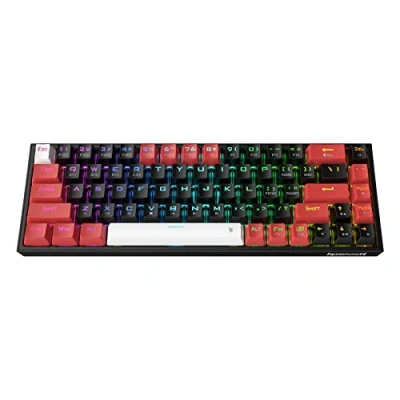 Afbeelding van Redragon K631 Pro 65% draadloos RGB gamingtoetsenbord, 68 toetsen, hot swap compatibel, compact mechanisch toetsenbord met free mod PCB sokkel en speciale pijltoetsen, stille rode lineaire schakelaar