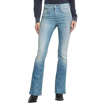 Afbeelding van G STAR 3301 Flare Jeans dames, Blauw (Vintage Alloy Blue D21290 d441 h105), 30W / 34L