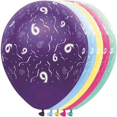 Afbeelding van 6 Jaar Feestballonnen ballon leeftijd 5 stuks