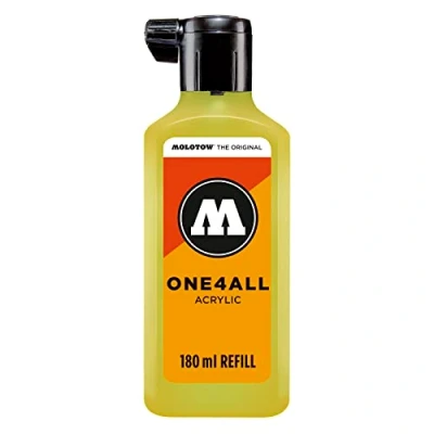 Afbeelding van Molotow ONE4ALL™ 180ml Fluoriserend Gele navul Inkt op acrylbasis
