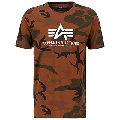 Afbeelding van Alpha Industries T CAMO Tshirt print, Heren, Maat: XS, Burned